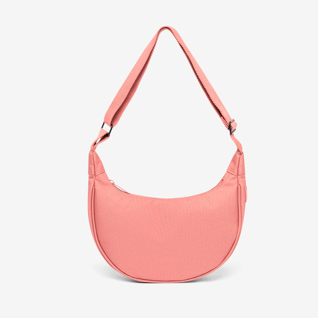 Lua Bag Dust Pink Half Moon handbag with inner zip pocket by Lefrik USA on Tampa Home & Garden Store