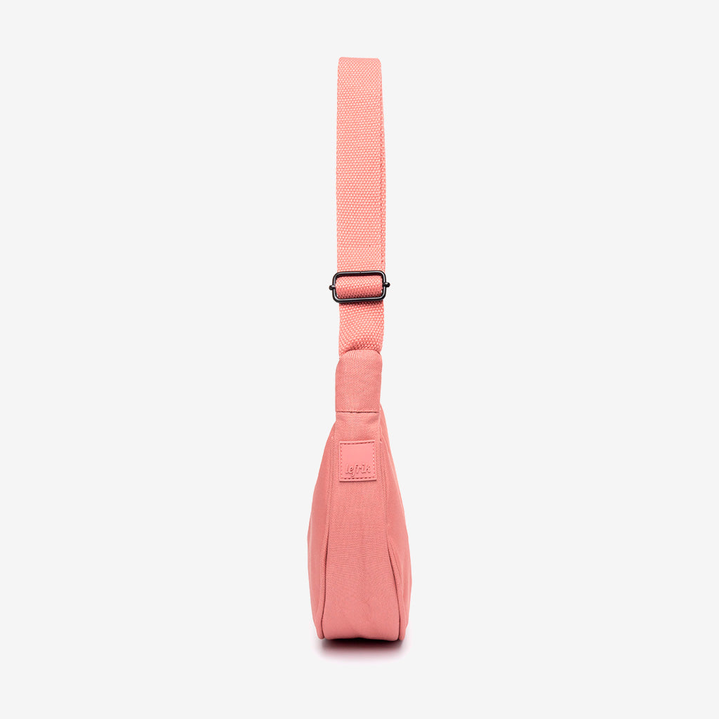 Lefrik USA Lua Bag Dust Pink Half Moon Handbag with adjustable strap and inner zip pocket on Tampa Home & Garden Store