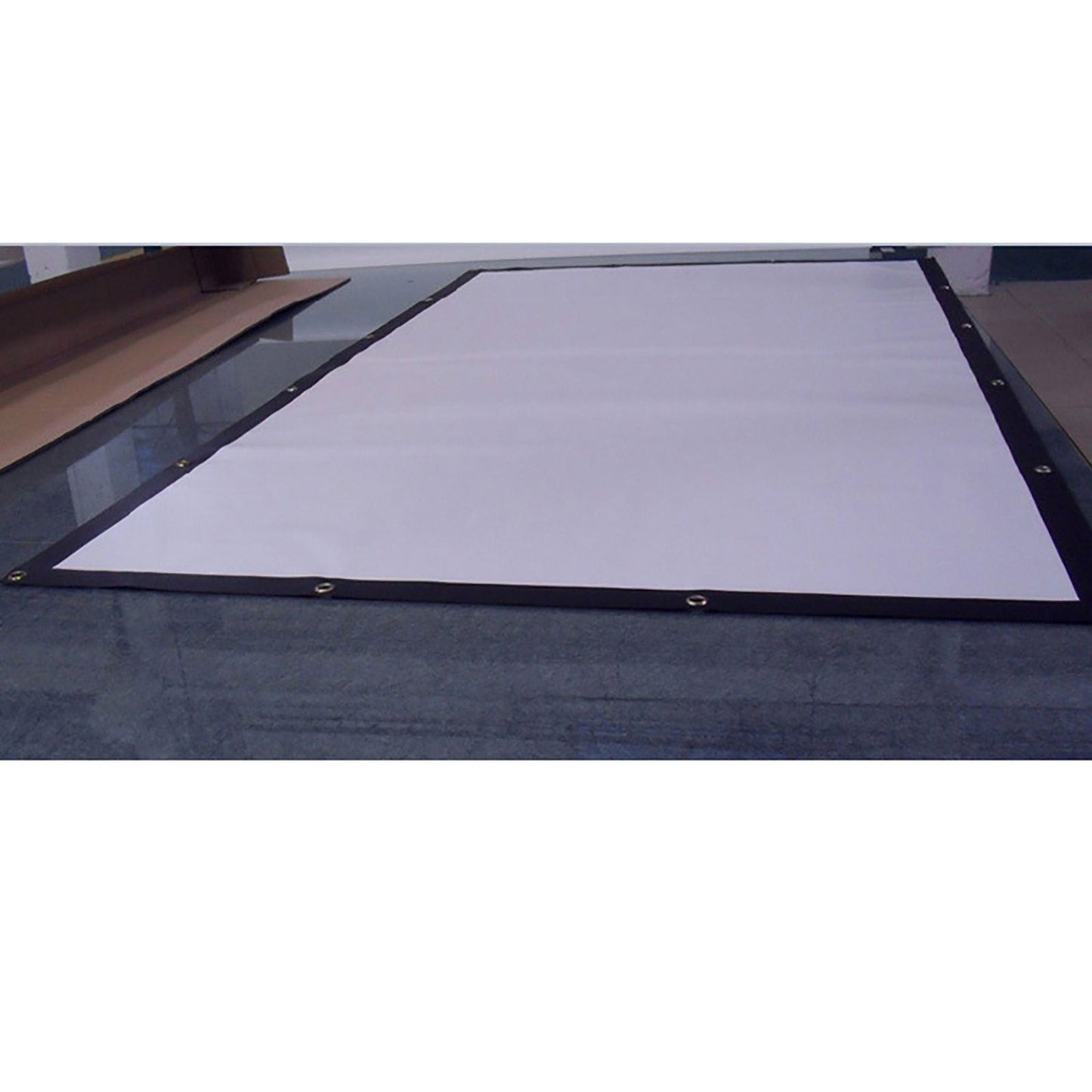 Projector HD screen white projection surface with black border and grommet edges, My Store on Tampa Home & Garden Store
