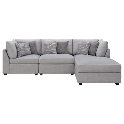 Lafayette modular sectional sofa by HouseOfZazla gray fabric 2-piece set with geometric pillows on Tampa Home & Garden Store
