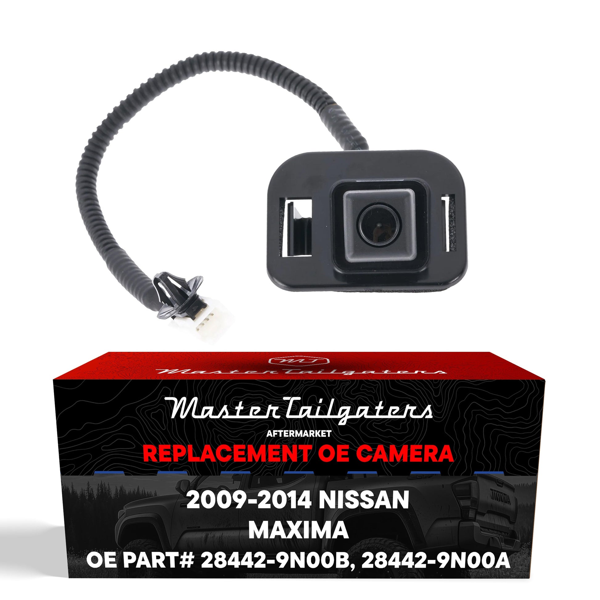 Master Tailgaters Nissan Maxima OEM backup camera, black housing with wiring harness on Tampa Home & Garden Store