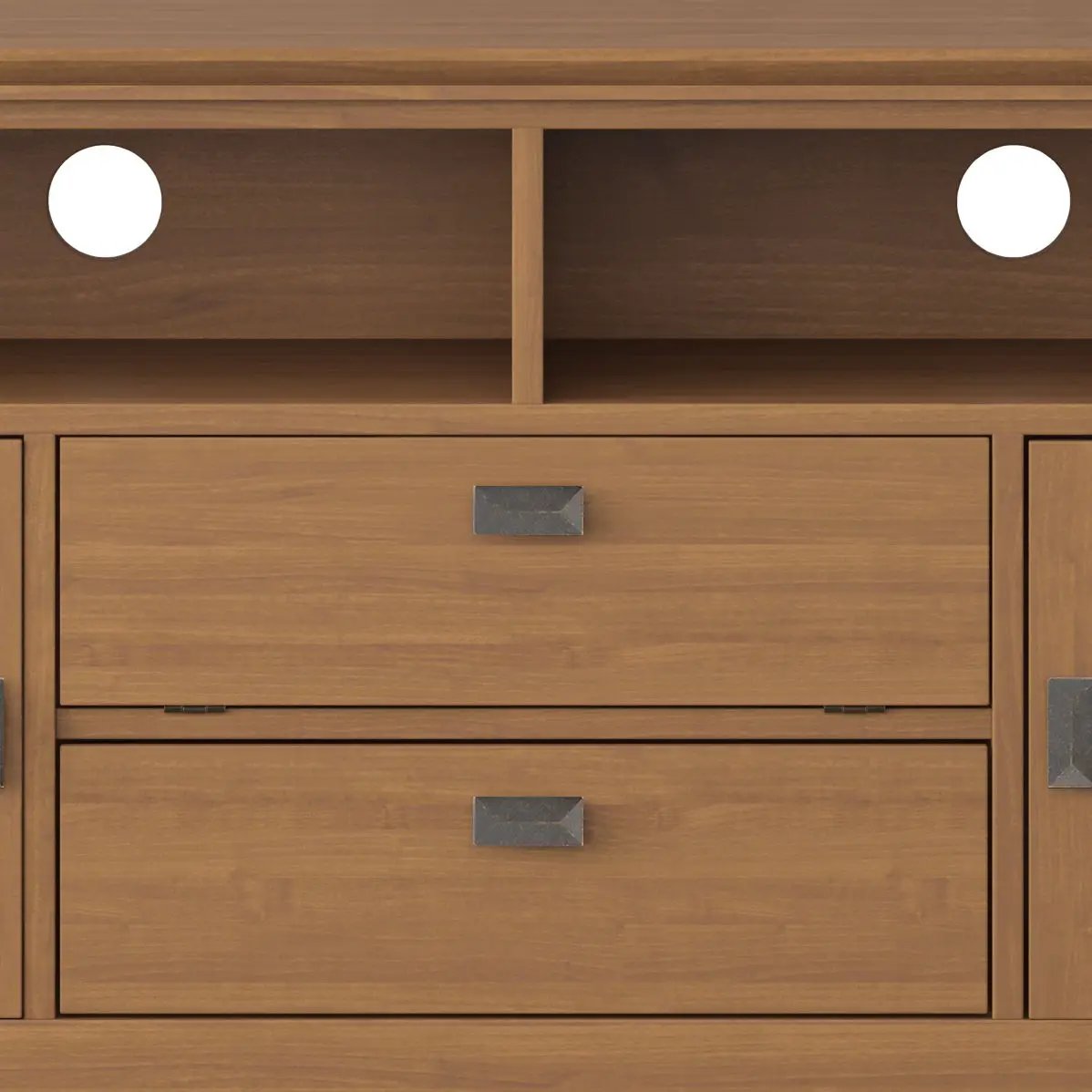 Artisan Tv Media Stand Glass Doors and Drawers