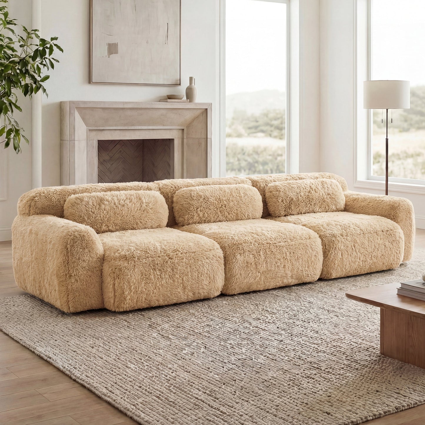 Soft and Fluffy Modular Sectional Sofa for Living