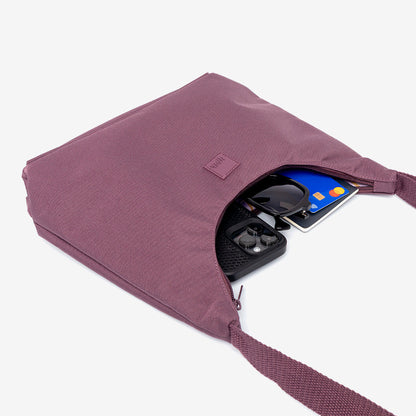 Bico Bag Maroon crescent handbag by Lefrik USA with crossbody strap on Tampa Home & Garden Store