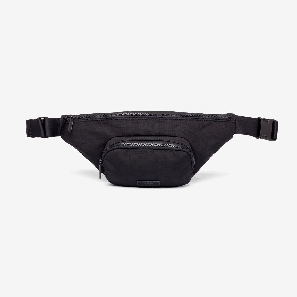 Atlas Crossbody Black Bag with Front Pocket by Lefrik USA, compact nylon waist bag on Tampa Home & Garden Store