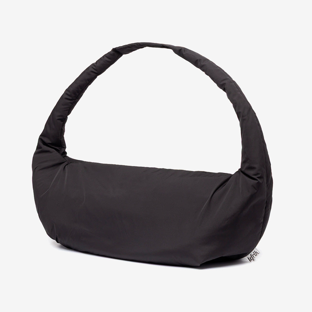 Myra Bag Black Recycled Shoulder Bag Lefrik USA, padded strap on Tampa Home & Garden Store