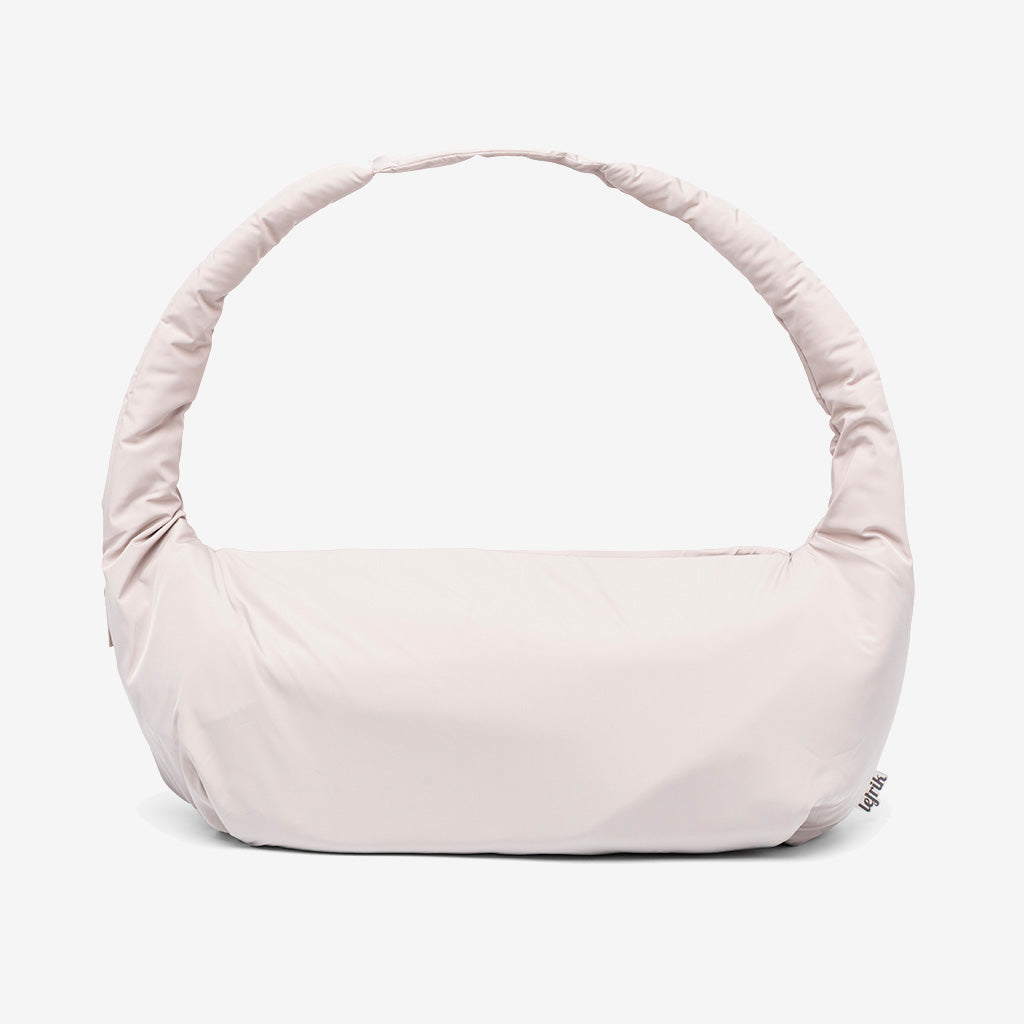 Myra Bag Fossil Circular-Handle Shoulder Bag in pale pink with Lefrik USA tag on Tampa Home & Garden Store