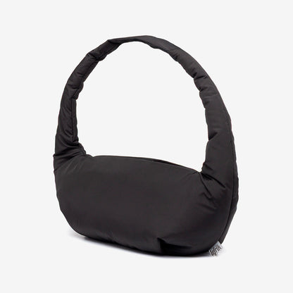 Myra mini bag with circular handle in black, padded shoulder bag Lefrik USA on Tampa Home & Garden Store
