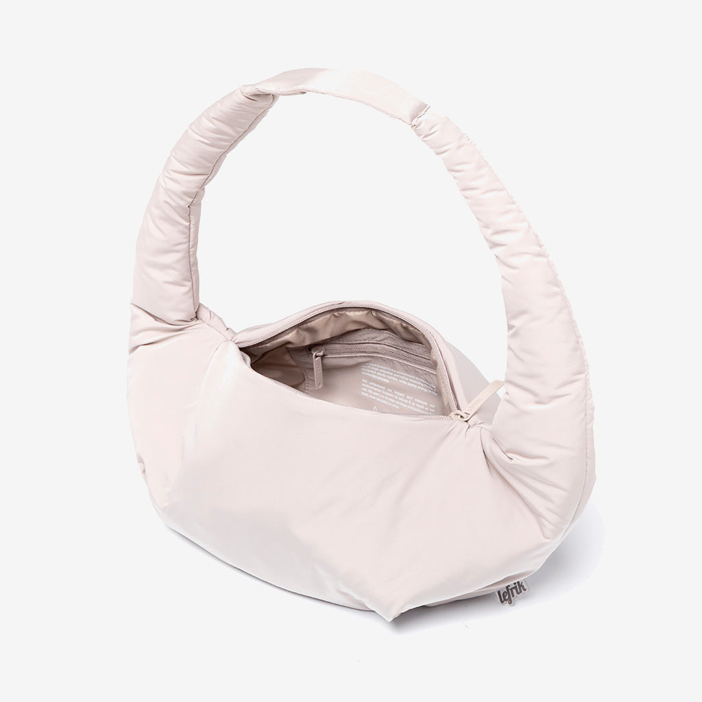 Myra Mini Bag Lefrik USA fossil RPET quilted round-handle beige shoulder bag on Tampa Home & Garden Store