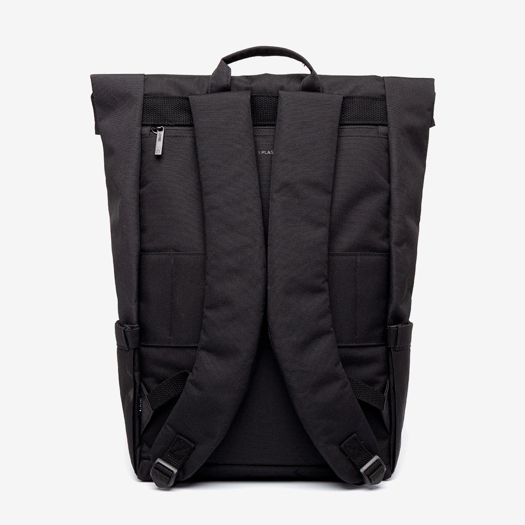 Lefrik USA Roll Backpack Black with Laptop Sleeve, padded shoulder straps on Tampa Home & Garden Store