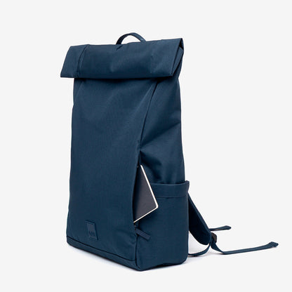 Lefrik USA Roll Backpack Navy roll-top with two positions and side pocket on Tampa Home & Garden Store