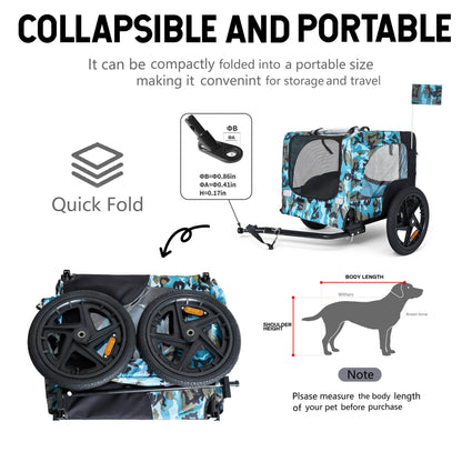 Outdoor Collapsible Pet Bike Trailer with 16-Inch Wheels camouflage by HouseOfZazla on Tampa Home & Garden Store