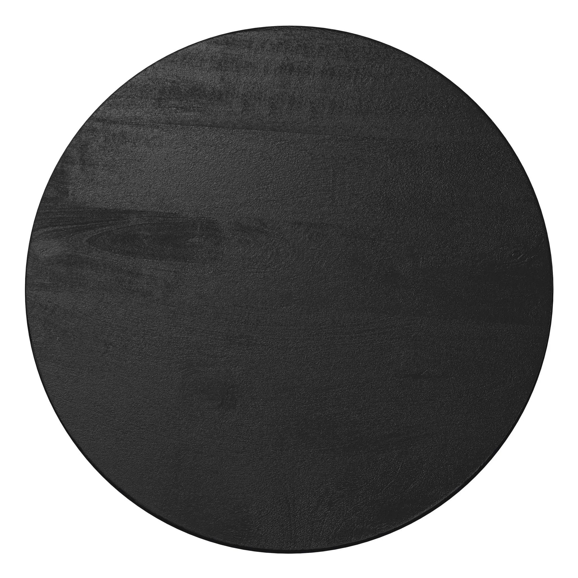 Robbie Accent Table top in black textured leather finish, round form Unique Piece Furniture on Tampa Home & Garden Store
