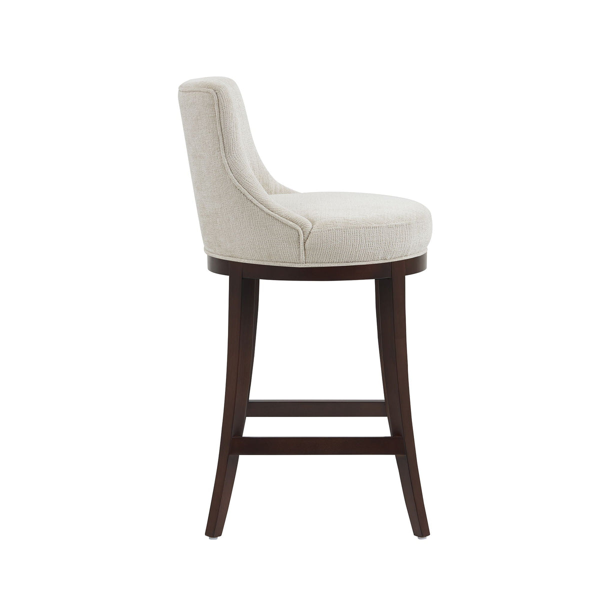 Beige barstool with backrest and dark wood legs HouseOfZazla on Tampa Home & Garden Store