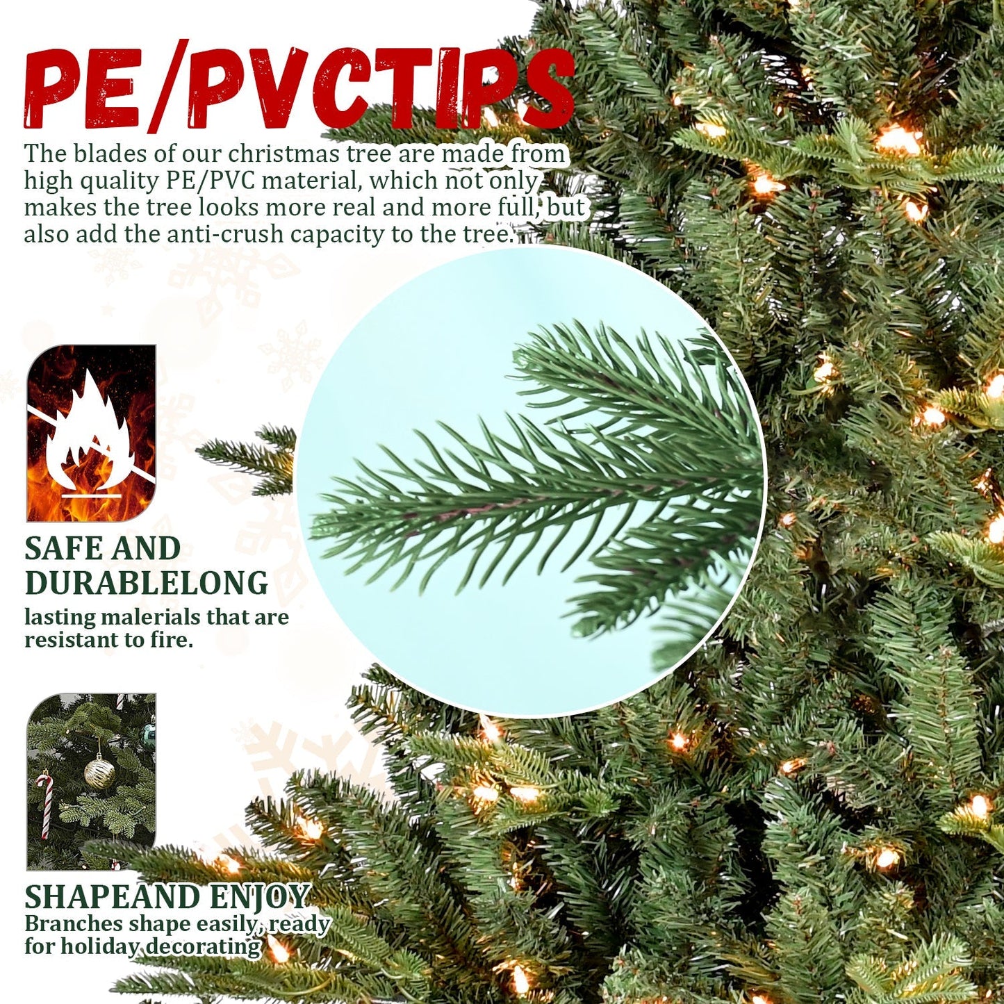5ft full-bodied pre-lit evergreen Christmas tree with dense PE/PVC branches HouseOfZazla on Tampa Home & Garden Store