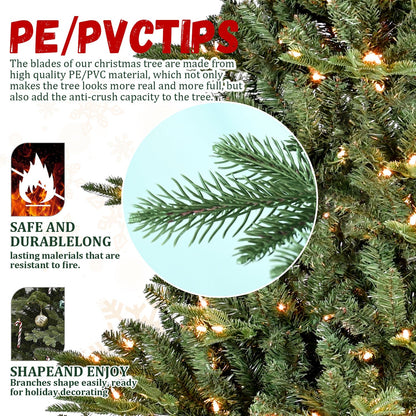 5ft full-bodied pre-lit evergreen Christmas tree with dense PE/PVC branches HouseOfZazla on Tampa Home & Garden Store