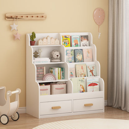 White bookshelf with 2 storage drawers and front-facing bookcase by HouseOfZazla on Tampa Home & Garden Store