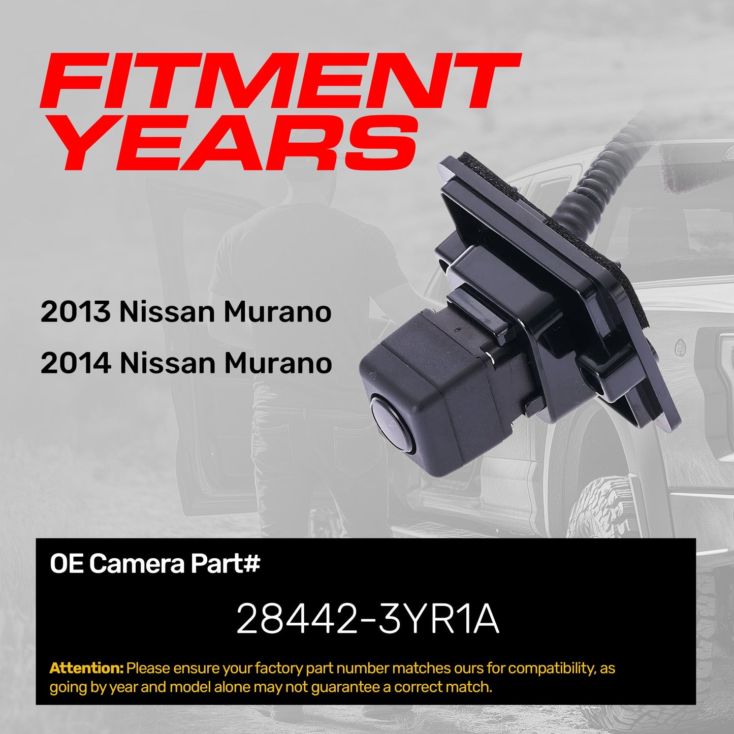 Master Tailgaters OEM backup camera for 2013-2014 Nissan Murano, part 28442-3YR1A on Tampa Home & Garden Store