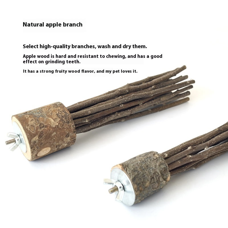 Hamster Rabbit Log Rod Toy, pair of bark wood sticks with metal end caps by Sell My Stuff on Tampa Home & Garden Store