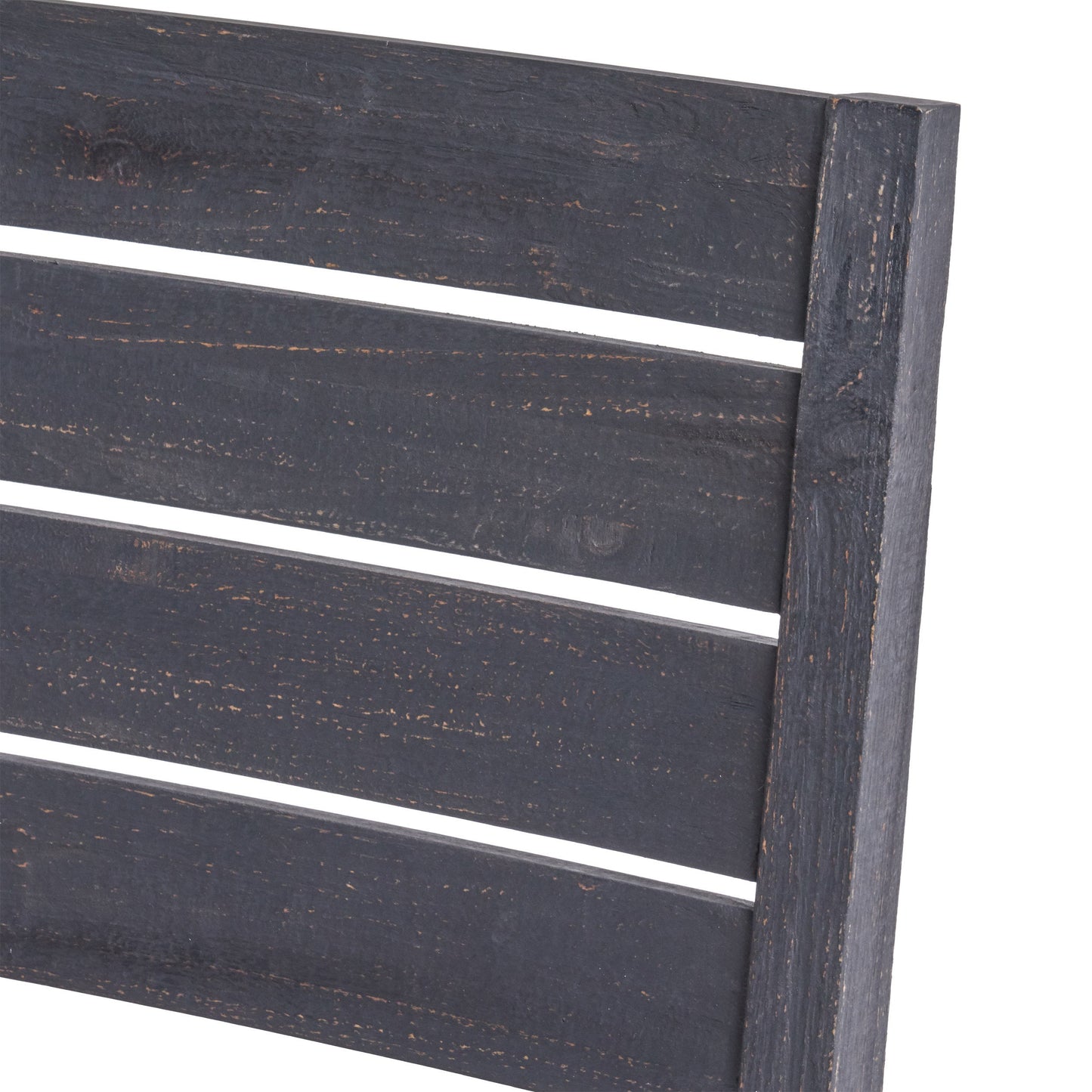 7-Piece Outdoor Dining Set dark acacia wood slat panel with distressed finish on Tampa Home & Garden Store