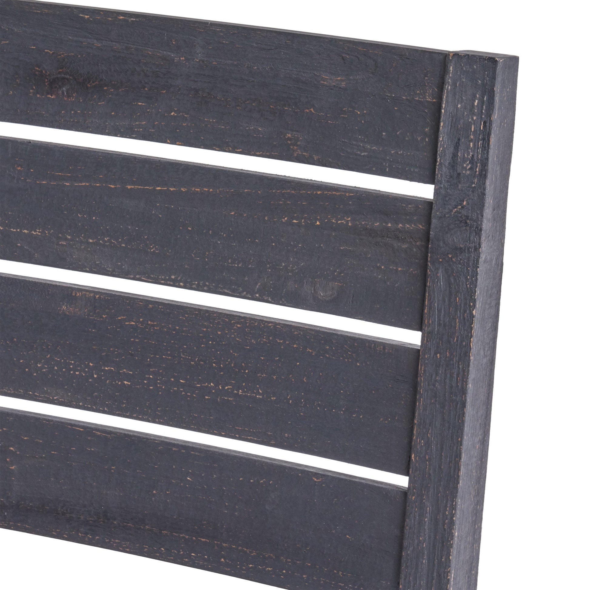7-Piece Outdoor Dining Set dark acacia wood slat panel with distressed finish on Tampa Home & Garden Store