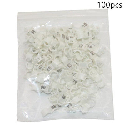 Bird foot ring split ring set, white plastic, 100 pcs for pet grooming supplies on Tampa Home & Garden Store