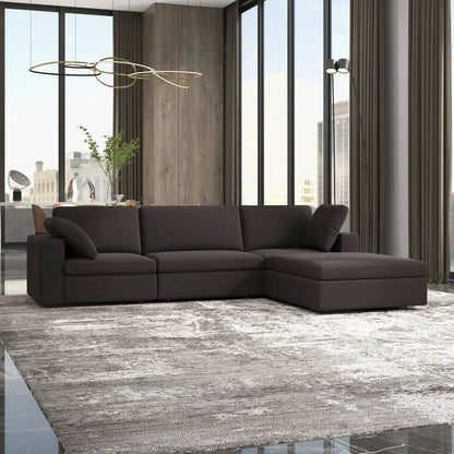 Cecilia Modular Corner Sectional Sofa in charcoal fabric, L-shaped, Unique Piece Furniture on Tampa Home & Garden Store