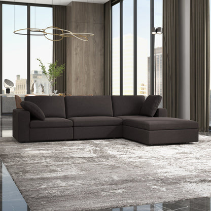 Cecilia modular corner sectional sofa in dark charcoal gray fabric by HouseOfZazla on Tampa Home & Garden Store