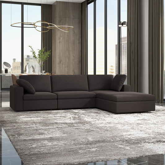 Cecilia modular corner sectional sofa in dark charcoal gray fabric by HouseOfZazla on Tampa Home & Garden Store