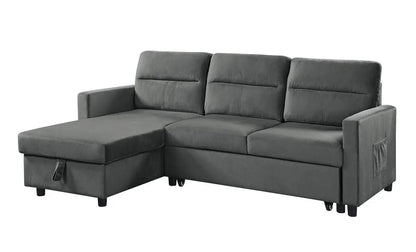 Ivy reversible sleeper sectional gray with storage chaise and side pocket Unique Piece Furniture on Tampa Home & Garden Store