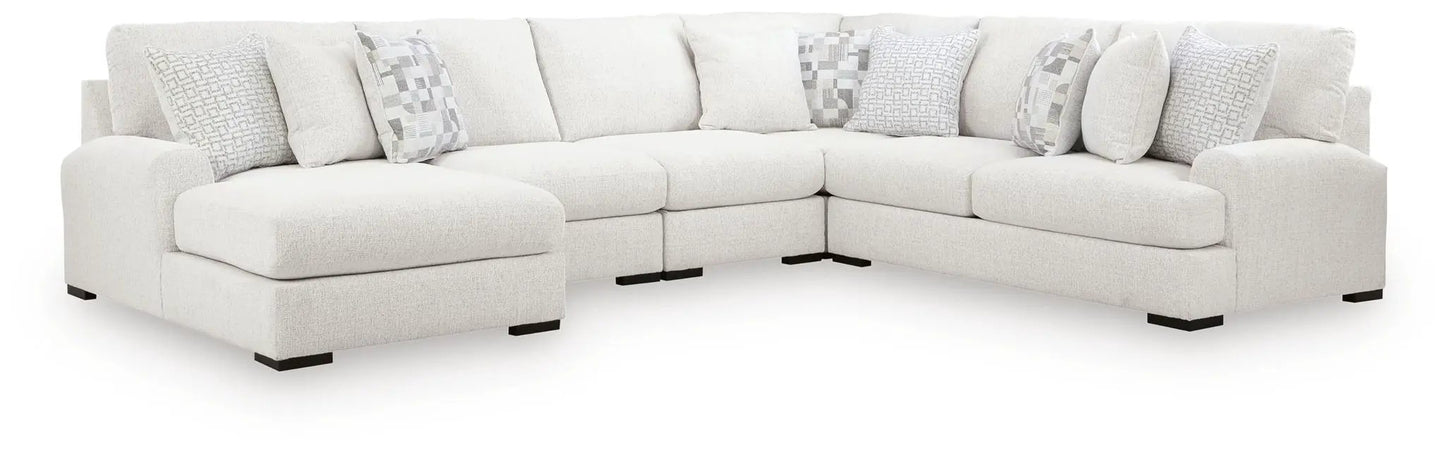 Misty-Lakes Sectional sofa in light beige fabric with left chaise by Unique Piece Furniture on Tampa Home & Garden Store