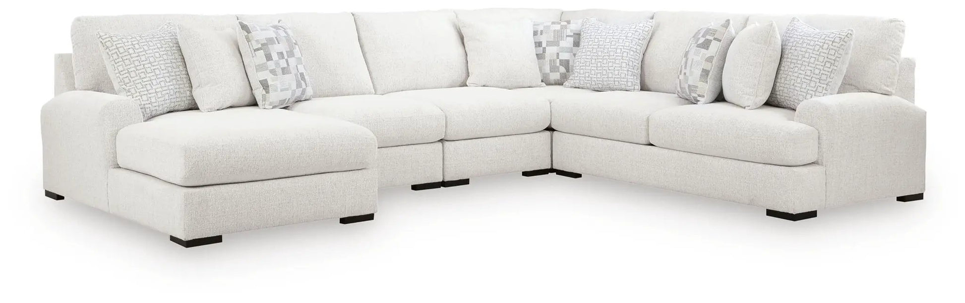 Misty-Lakes Sectional sofa in light beige fabric with left chaise by Unique Piece Furniture on Tampa Home & Garden Store