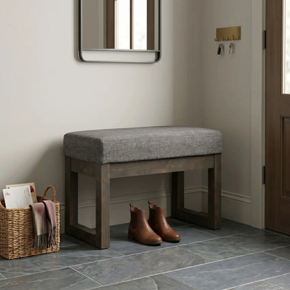 Milltown Upholstered Ottoman Bench With Driftwood