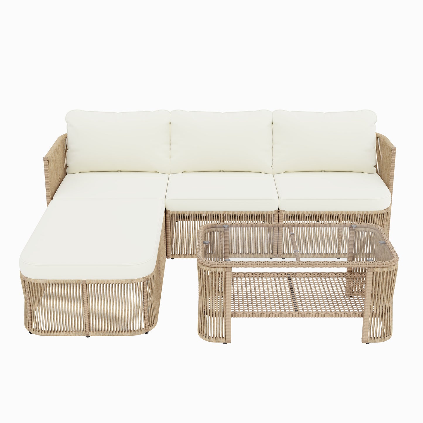 Outdoor PE Rattan Patio Set and Iron Frame
