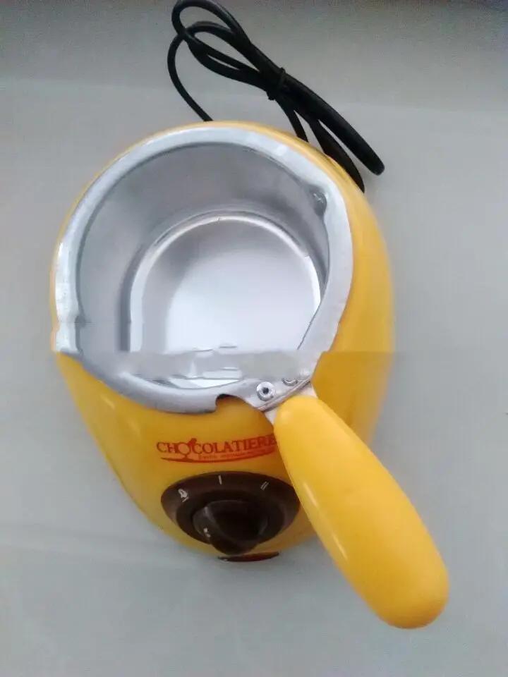 Yellow electric chocolate fondue melt pot with stainless inner bowl; single pot, FLIPSTYLEZLLC on Tampa Home & Garden Store