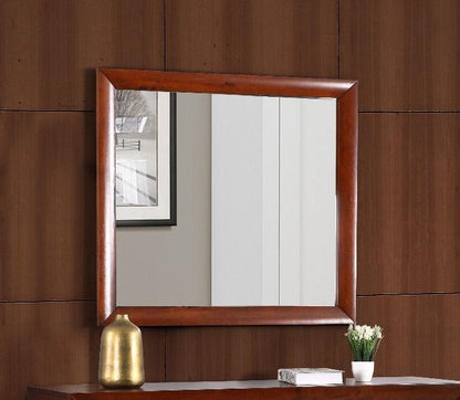 Marilla Mirror dark brown frame wall mirror with low distortion glass HouseOfZazla gold vase on Tampa Home & Garden Store
