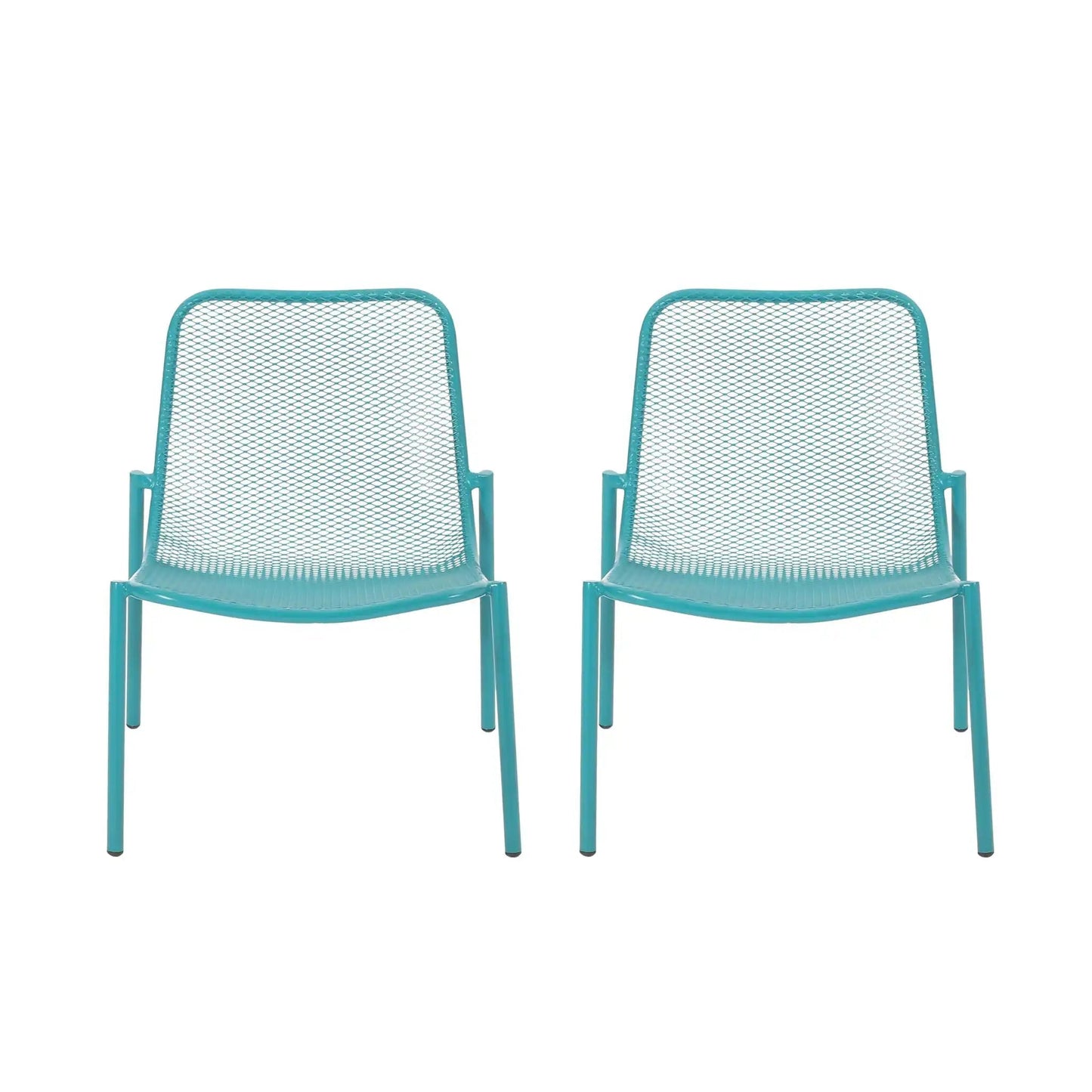 Outdoor Iron Chair With Mesh Design teal mesh-back outdoor dining chairs HouseOfZazla pair on Tampa Home & Garden Store