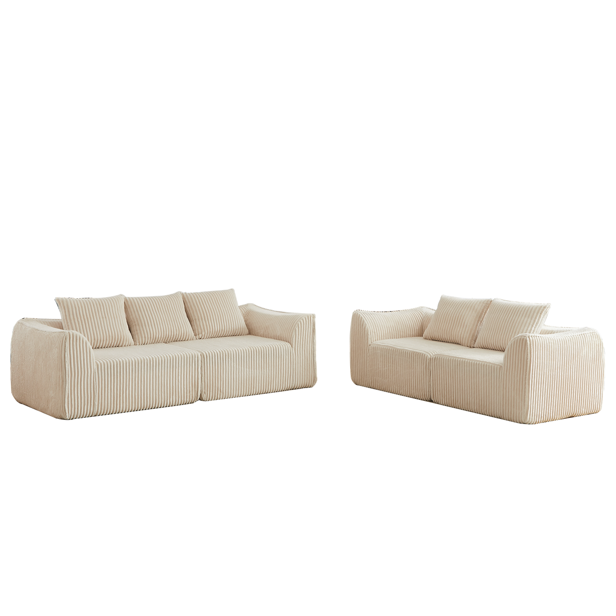 Minimalist Corduroy Seater Sofa and Bench