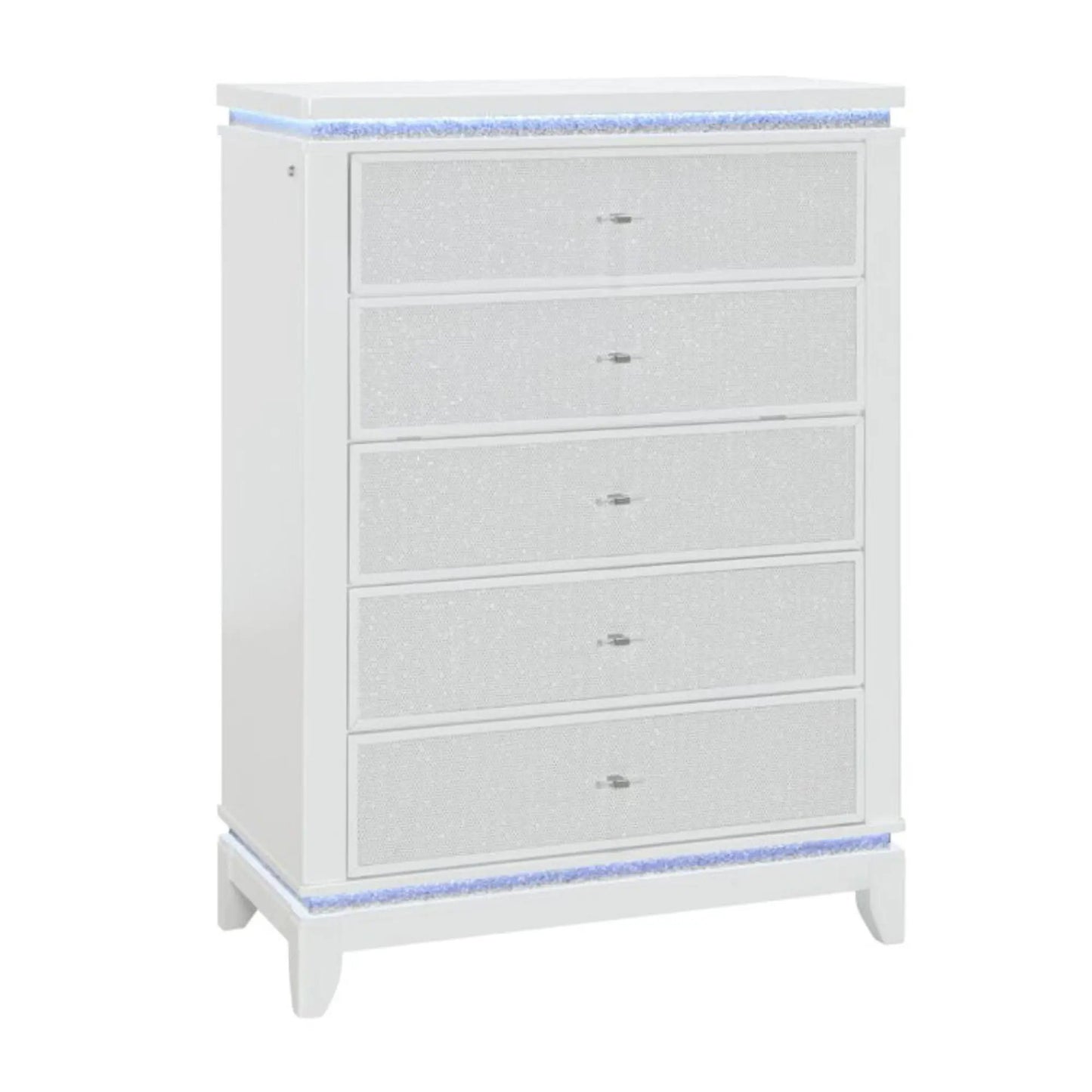 Adalid Five Drawer Chest With Led Lighting White