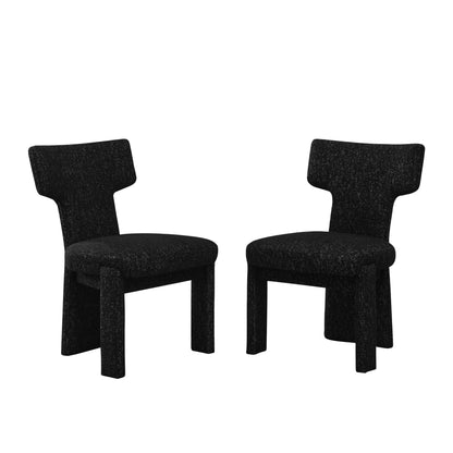 Armless curved-back accent chairs set of 2 in black fabric by Unique Piece Furniture on Tampa Home & Garden Store
