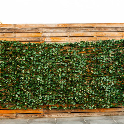 Valla de privacidad decorativa de hojas de hiedra artificial - 59 x 118 pulgadas