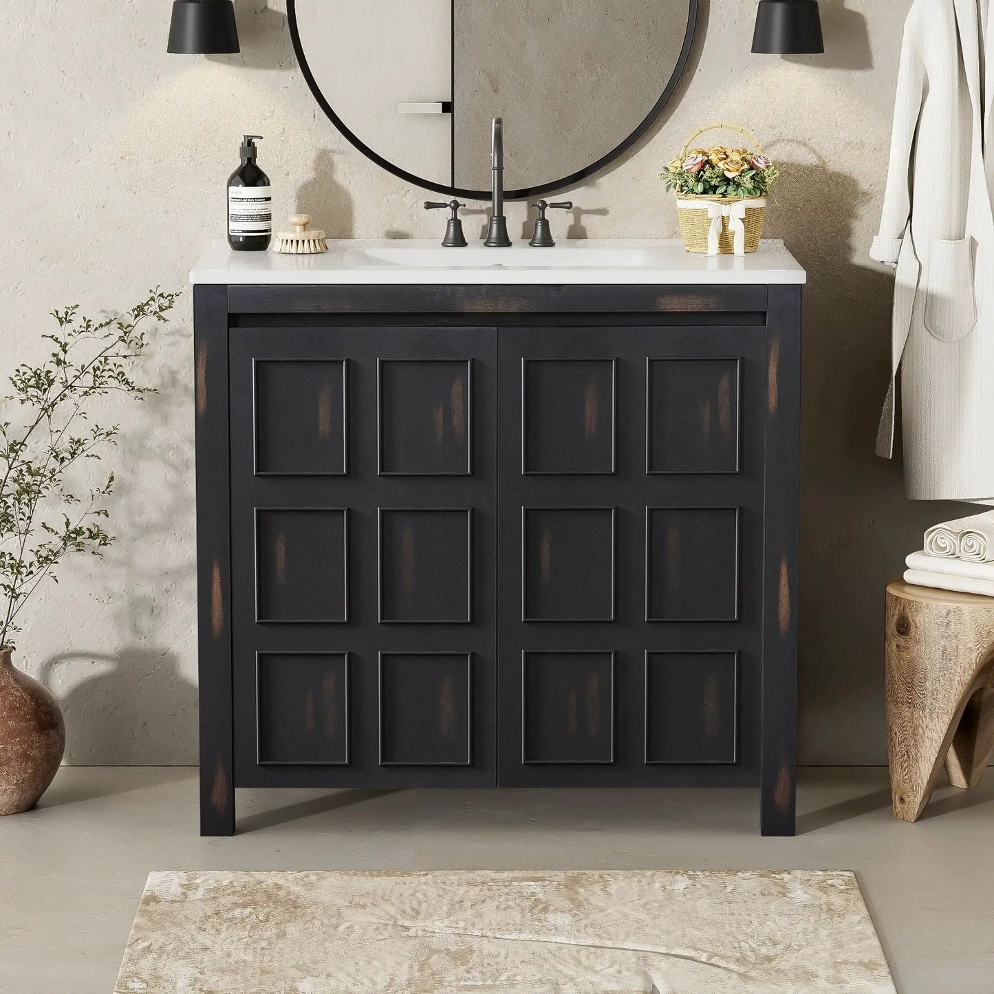 Bathroom Vanity Organizer with Sink and Cabinet