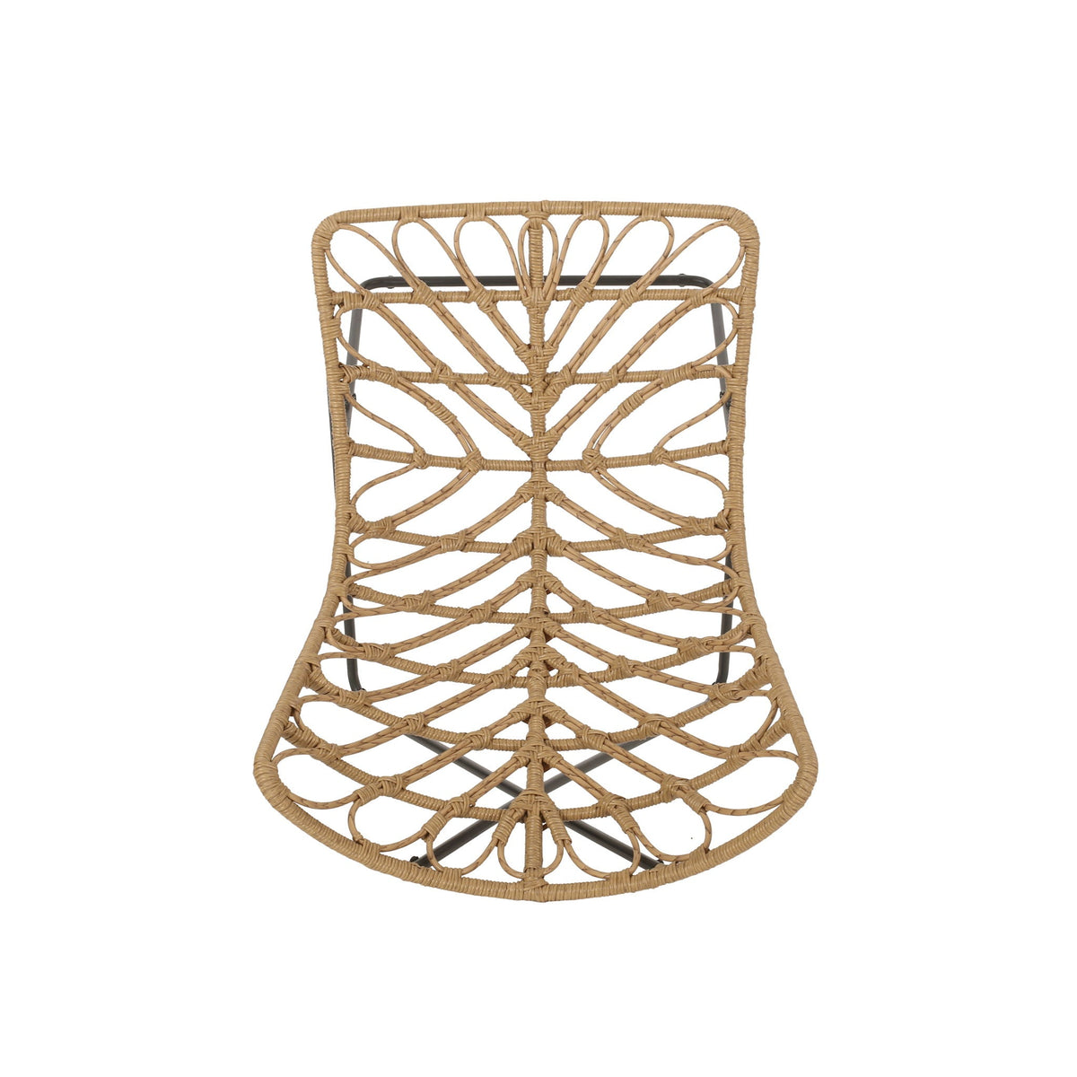 Bryson outdoor chair brown woven rattan lattice back with geometric cross base HouseOfZazla on Tampa Home & Garden Store