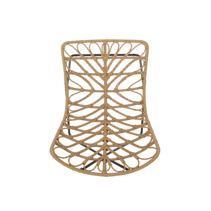Bryson outdoor chair brown woven rattan lattice back with geometric cross base HouseOfZazla on Tampa Home & Garden Store