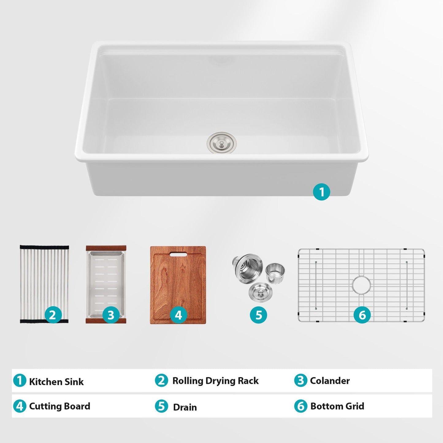 Undermount Workstation and Ceramic Kitchen Sink