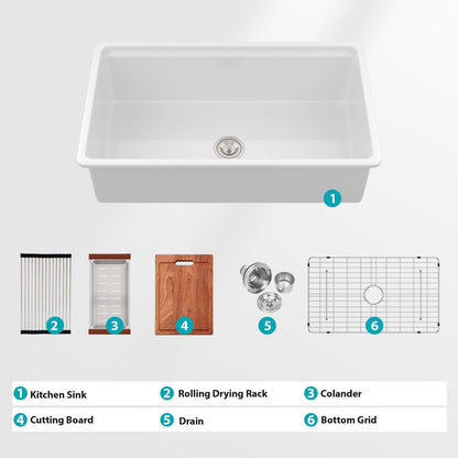 Undermount Workstation and Ceramic Kitchen Sink