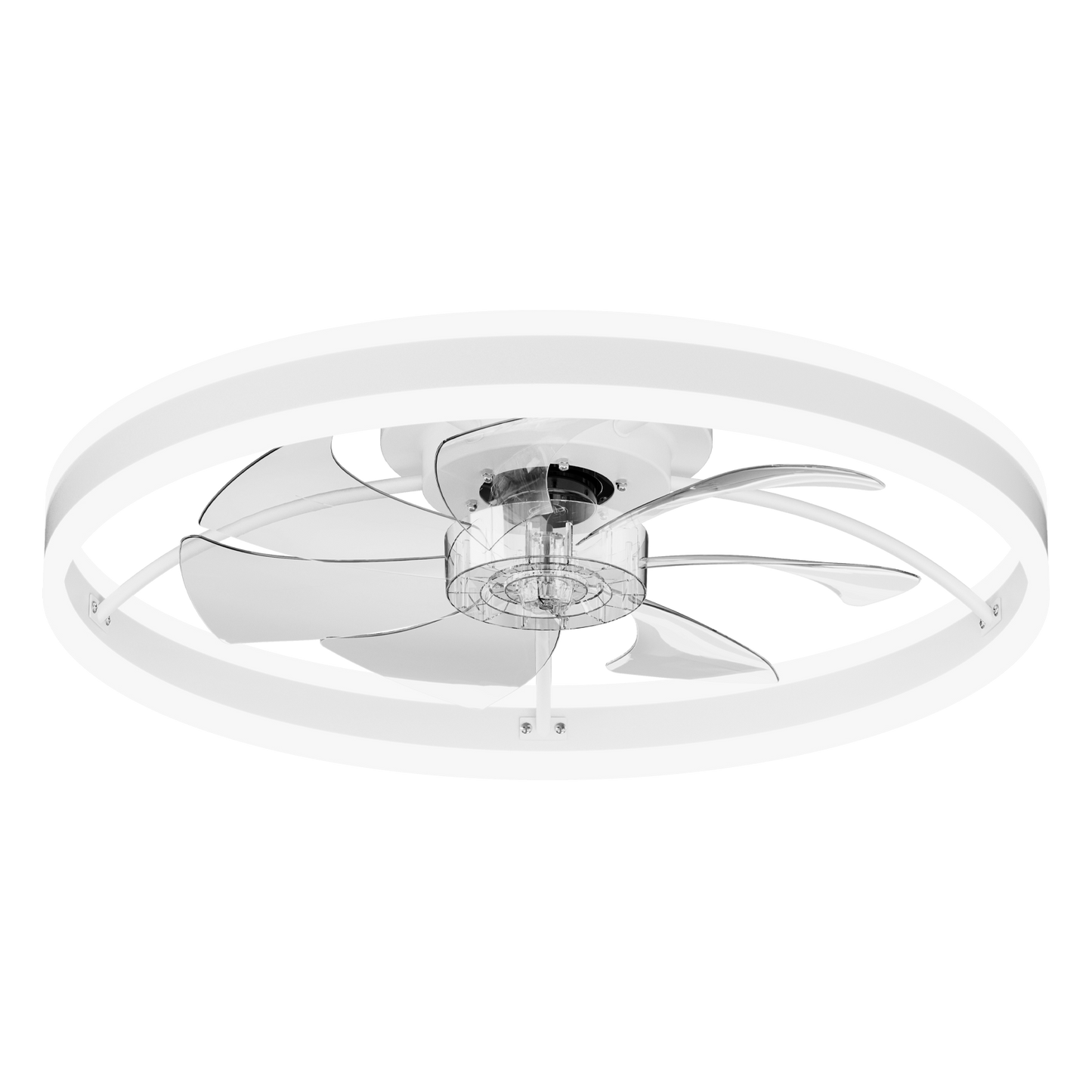Ceiling fan with light 23.6 in white DC motor quiet dimmable 3-color LED HouseOfZazla on Tampa Home & Garden Store