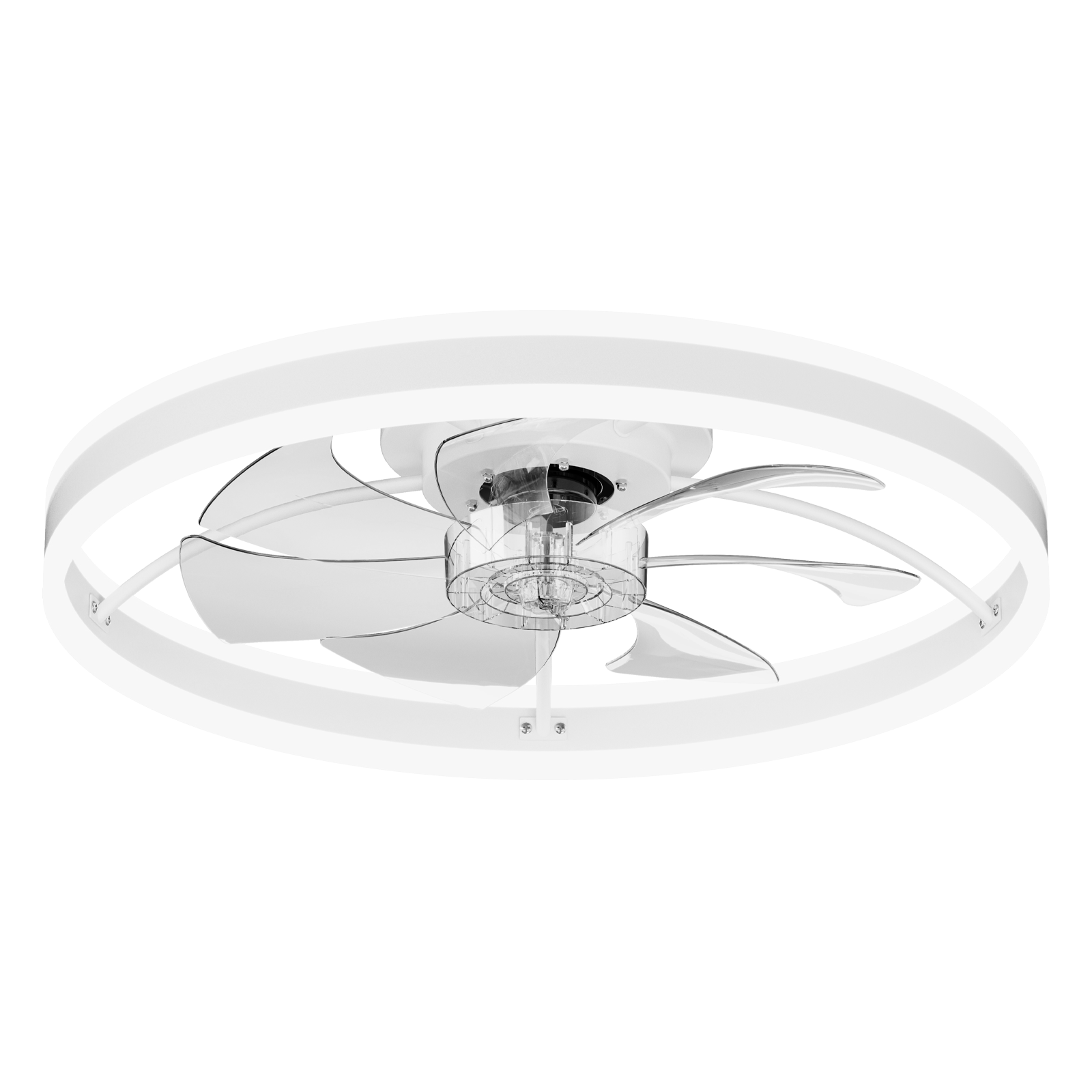 Ceiling fan with light 23.6 in white DC motor quiet dimmable 3-color LED HouseOfZazla on Tampa Home & Garden Store