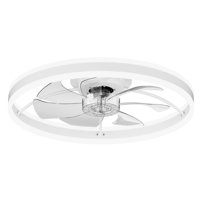 Ceiling fan with light 23.6 in white DC motor quiet dimmable 3-color LED HouseOfZazla on Tampa Home & Garden Store