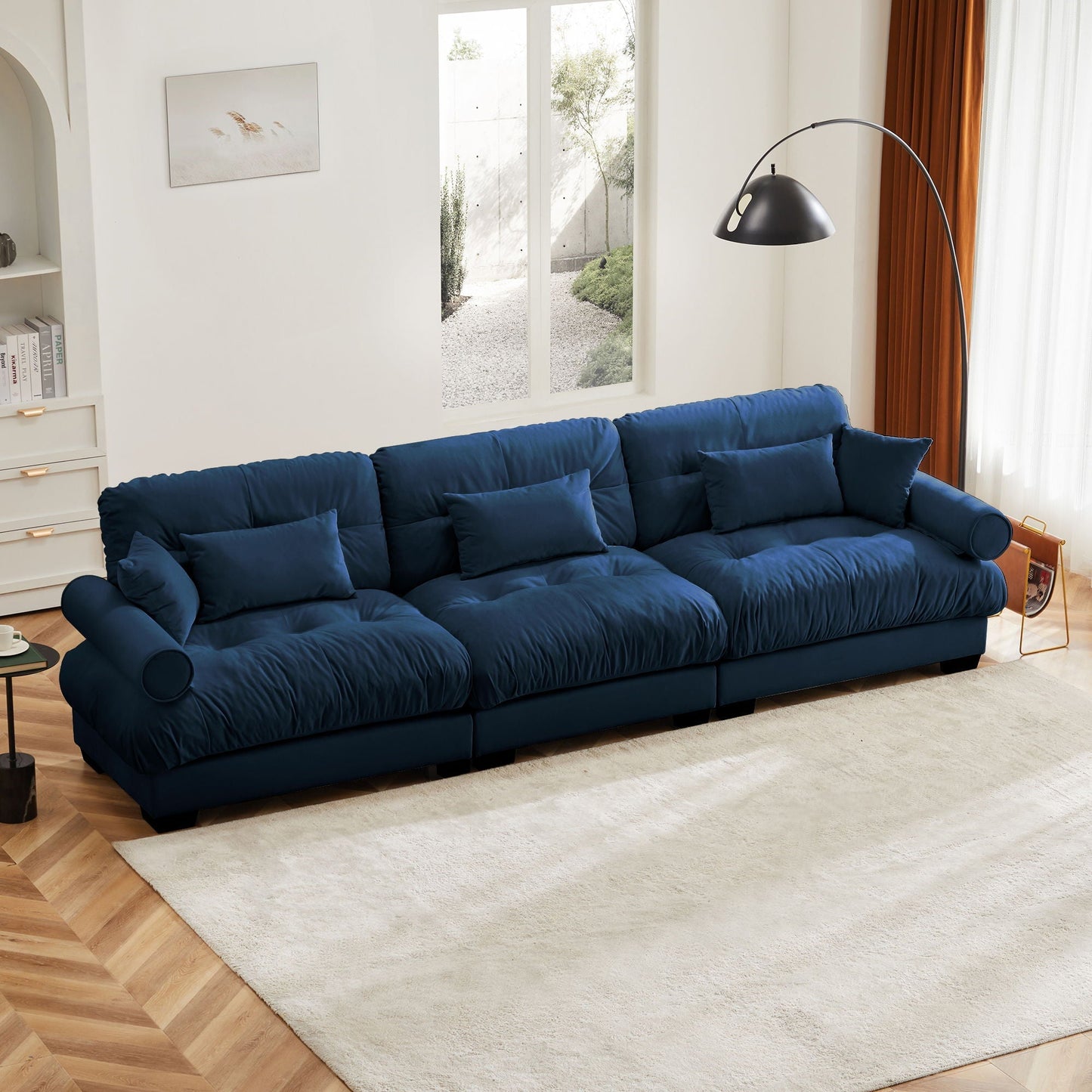 Large Modern Sofa With Cloud Comfort And Pillows